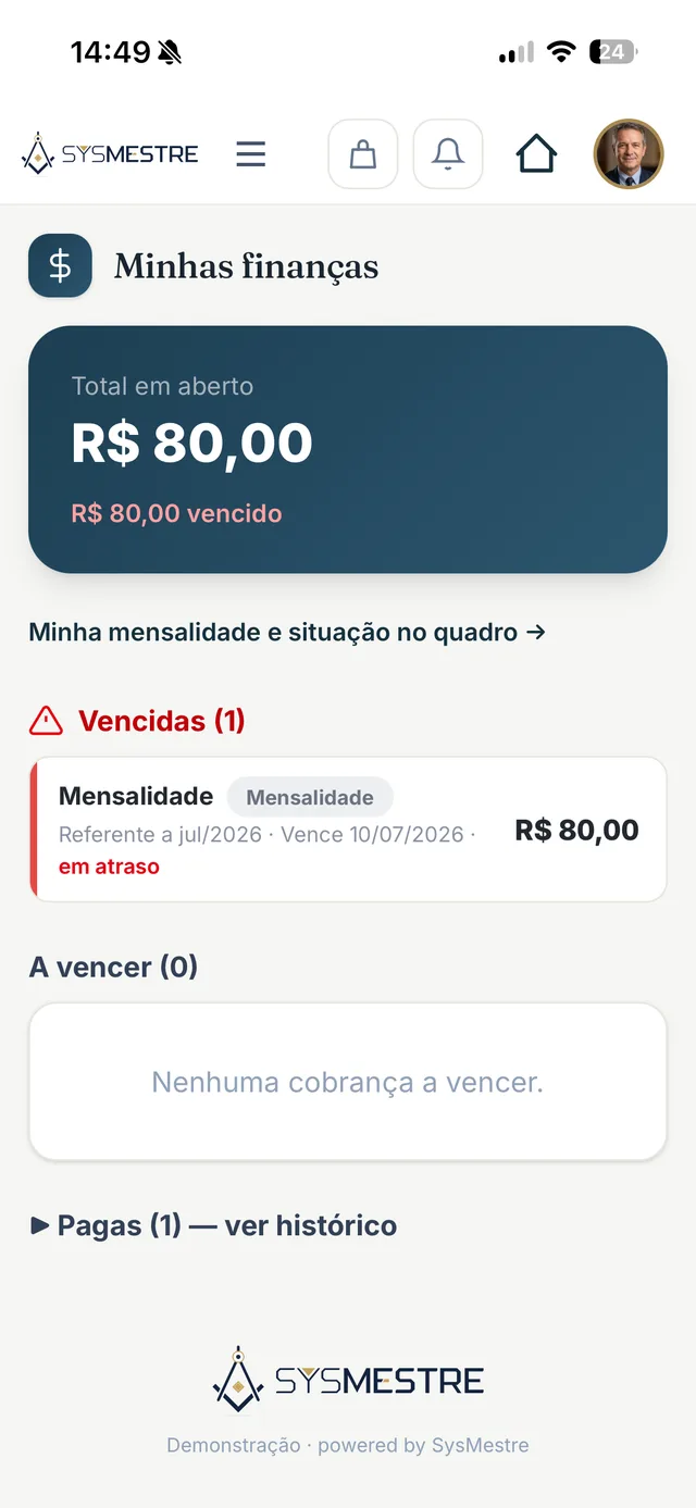 Minhas finanças — carnê com Pix